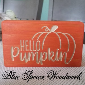 Farmhouse Hello Pumpkin Tiered Tray Decor, Hello Pumpkin Fall Decor, Hello Pumpkin Fall Home Decor, Housewarming Gift, Autumn Home Decor
