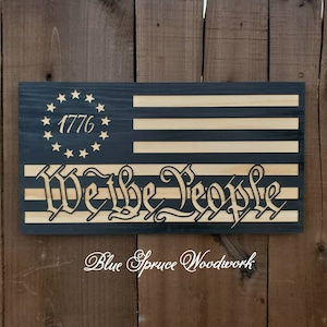 American flag wall decor, Patriotic we the people, 1776 flag, wooden American flag, betsy ross flag