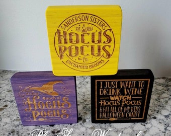 Hocus Pocus Tiered Tray Decor, hocus pocus decor, Holloween decor, Mini sign