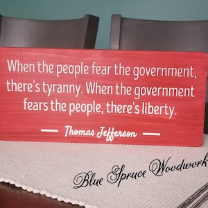 Farmhouse patriotic Thomas Jefferson liberty sign, inspirational patriotic shelf sign, farmhouse signs, farmhouse decor, housewarming gift