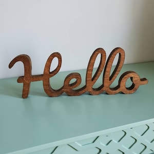 Hello sign, hello wood sign for entryway, hello wall decor, farmhouse wall decor, entryway decor