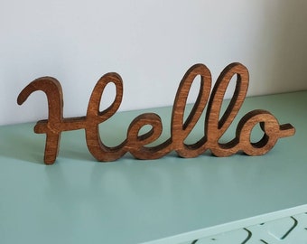 Hello sign, hello wood sign for entryway, hello wall decor, farmhouse wall decor, entryway decor