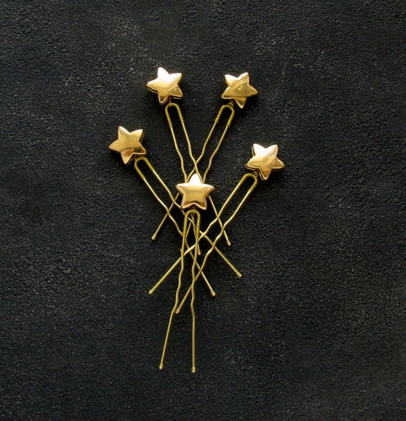 Gold star hair pins Bridal hair piece Etsy
