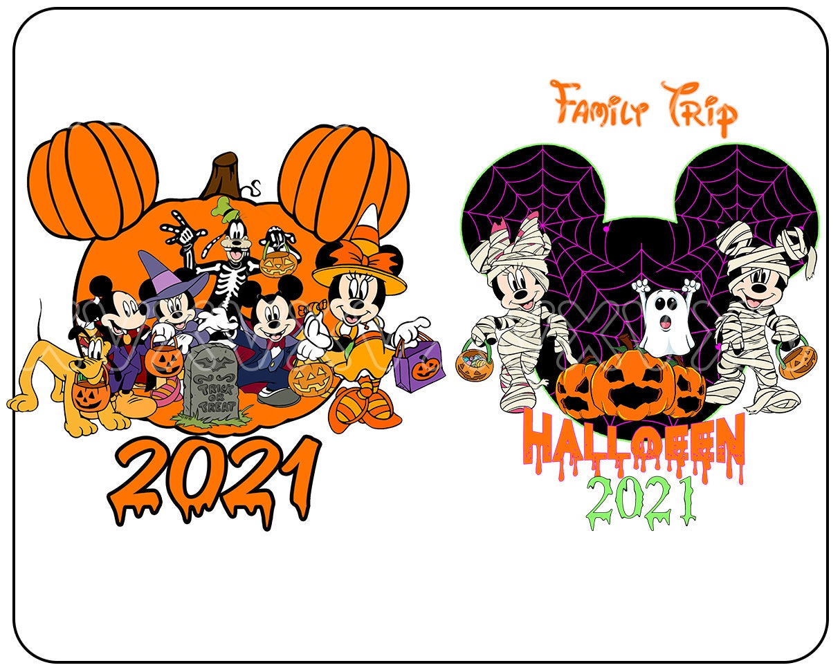 Family trip mickey halloween PNG - 2 png - pumpkin - digital download - halloween 2021