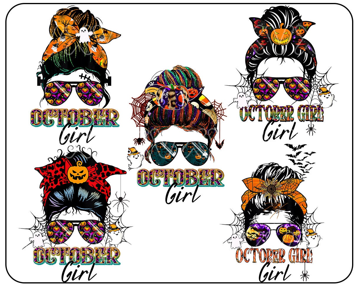 Halloween bundle October Girl png, October Birthday Png, Face Eys png, Winked Eye png, Birthday Month png, October Queen png, Halloween png,