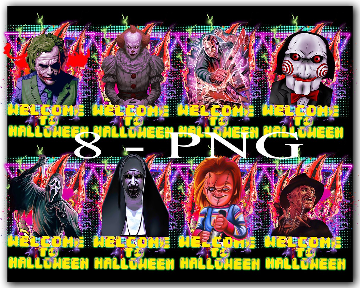 Horror Halloween Bundle Png, Horror Movies, Happy Halloween, Sublimated Printing/INSTANT DOWNLOAD/Png Printable/Digital Print Design.