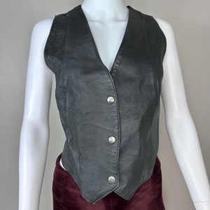 Vintage 1990s Leather Vest, Wilsons, Women&#39;s Size Large