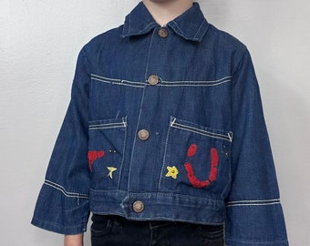 Vintage 1950s Kids’ Western Denim Jacket Size 3/4T