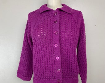fuschia sweater cardigan