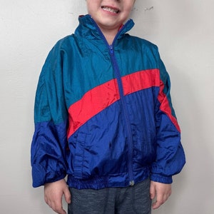80s vintage Comfy Casuals ブルゾン Vintage 1980s Kids' Colorblock Nylon Windbreaker Jacket