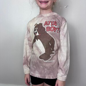 Vintage 1970s Spike Atta Boy Long Sleeve T-Shirt, Abels Kids Size 5/6, Tom and Jerry, Tie Dye