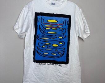 Vintage 1990s Soho New York City Art T-shirt, Jerzees Size