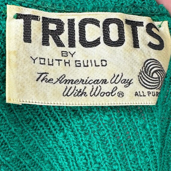 Vintage 1970s Green Knit Turtleneck Sweater Dress… - image 3