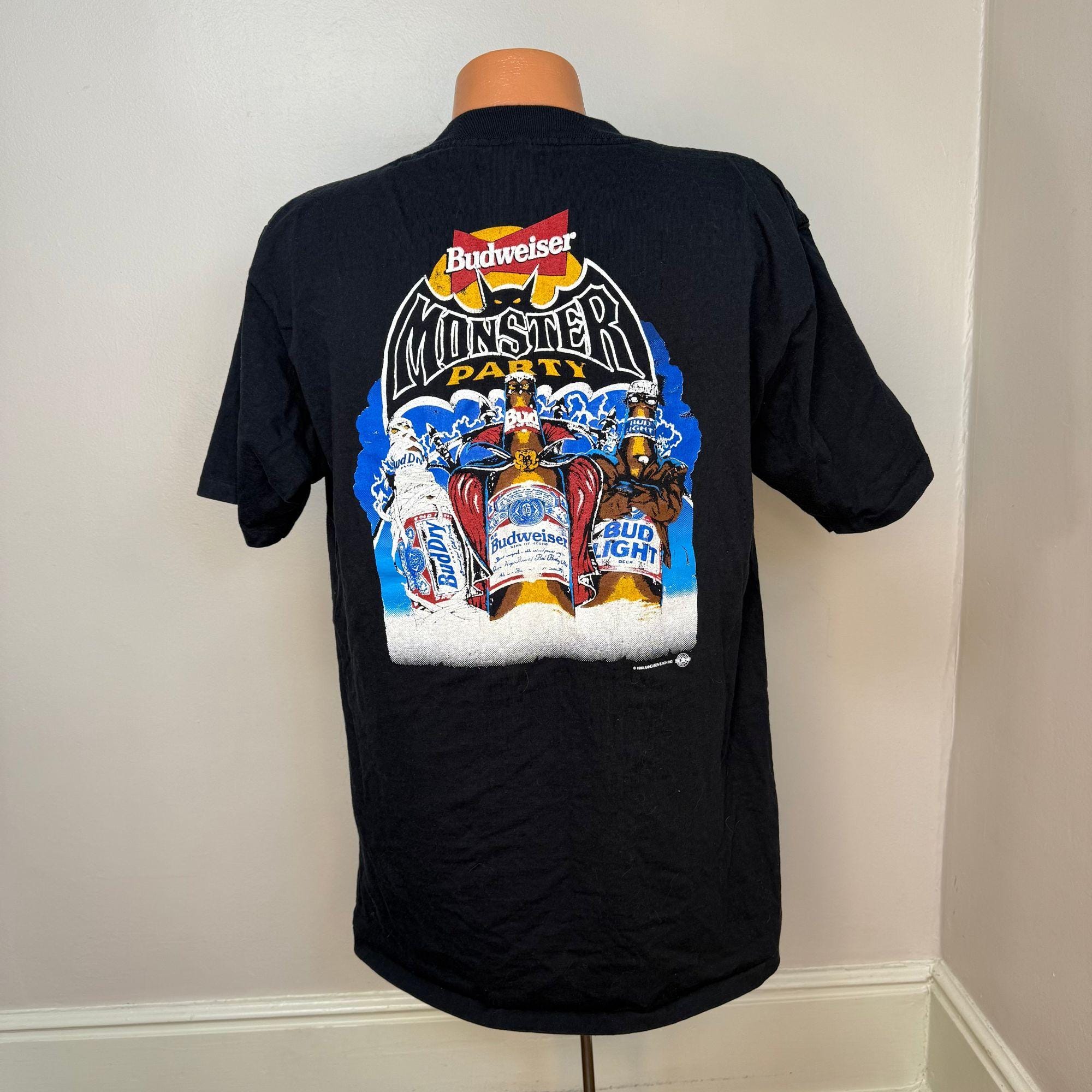 Vintage 1990s Budweiser Monster Party T-shirt, Bud Light Beer