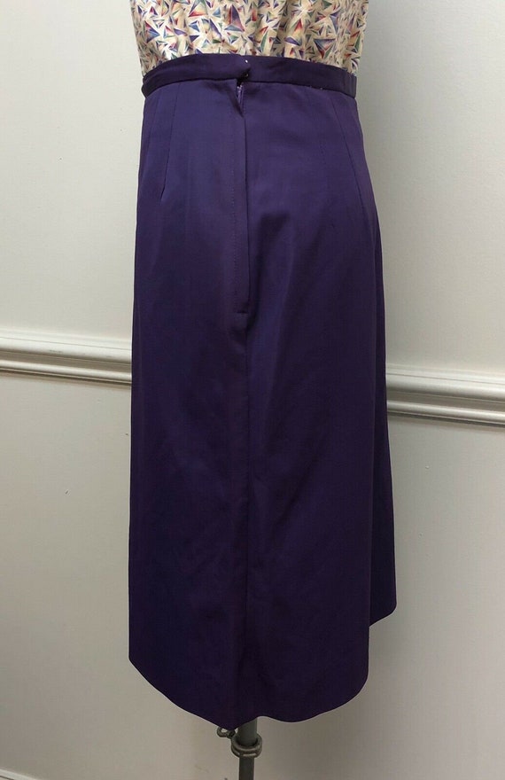 Vintage 1960s Purple Jersey Pencil Skirt by Majes… - image 3