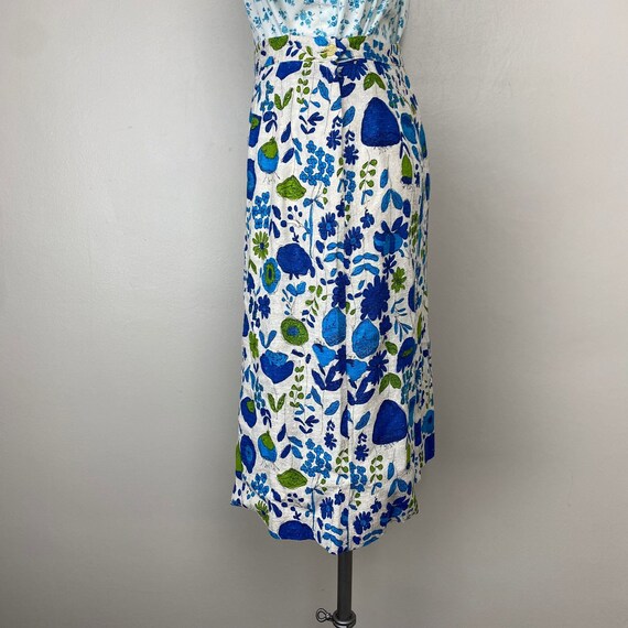 60’s Blue and Green Diagonal Striped Pencil Skirt by College Town of Boston