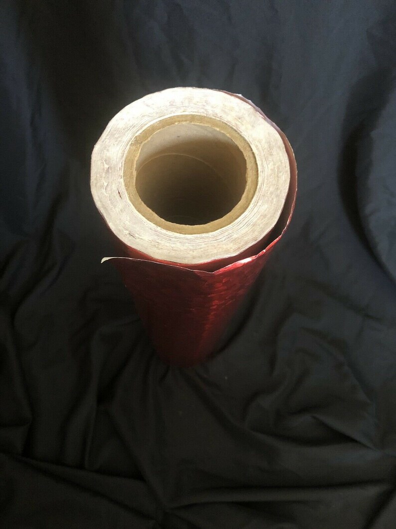 Huge Roll of Wrapping Paper Christmas Vintage Department Store Gift Wrap Valentines Day Shiny Red Mosaic Birthday 26\u201d Wide