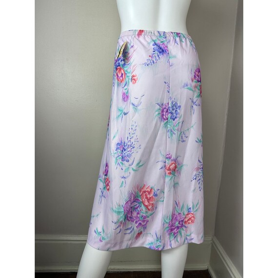 Vintage 1970s/80s Plus Size Purple Floral Skirt, … - image 2