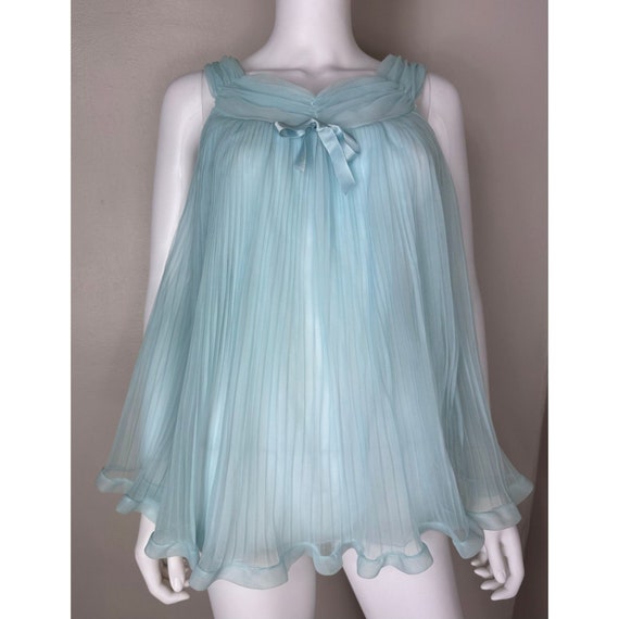 Vintage 1950s/1960s Evette Pleated Babydoll Night… - image 1