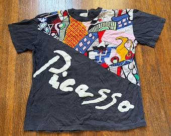 Vintage 1970s Jersey T-shirt, Southern Athletics Size S/M, Black 