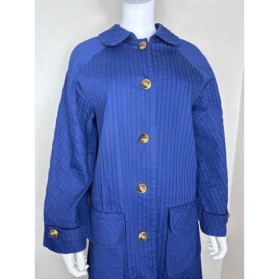 Vintage 1970s Blue Pintuck Coat, J.C. Penney Size… - image 3