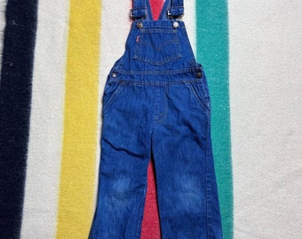 Vintage 1980s Levi’s Denim Overalls, Kids Size 3T, Orange Tab