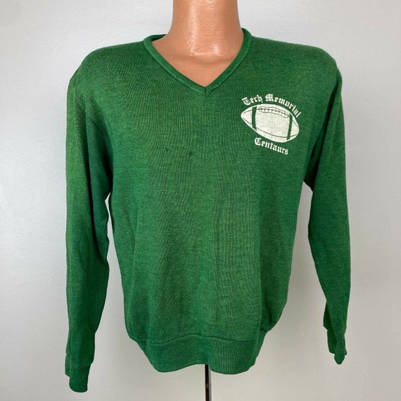 Vintage 1970s Tech Memorial Centaurs Green Footba… - image 1