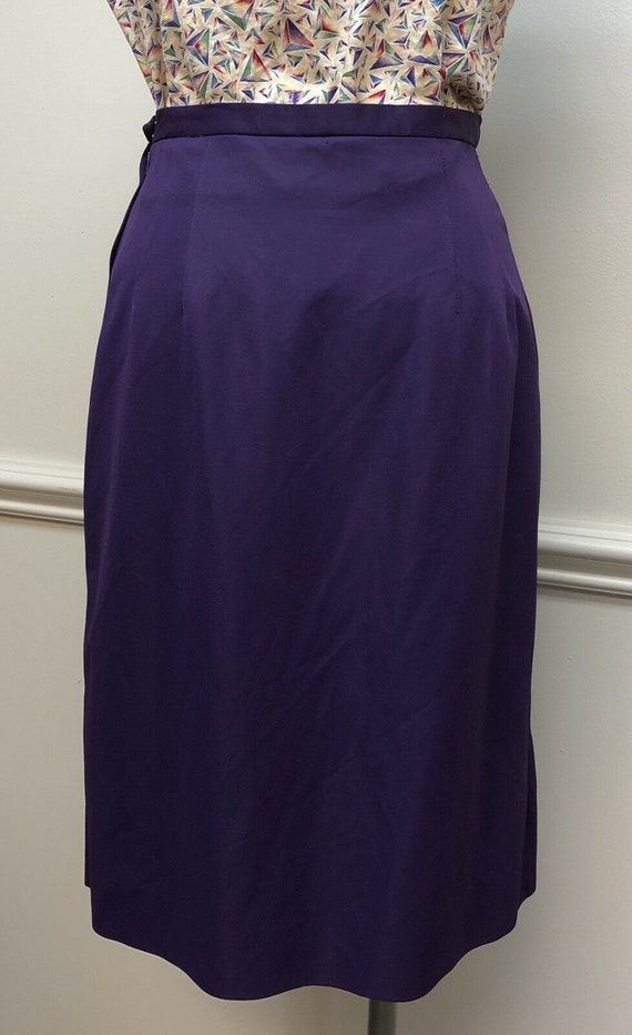 Vintage 1960s Purple Jersey Pencil Skirt by Majes… - image 8