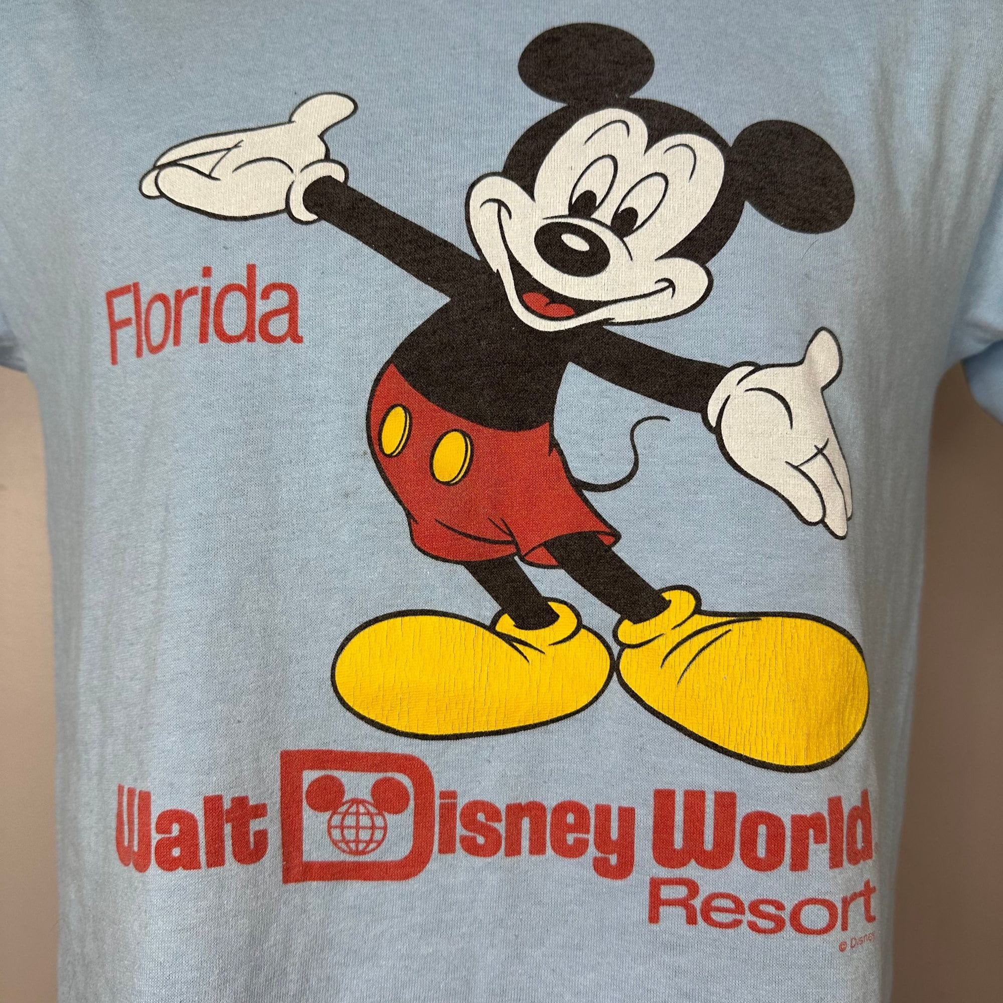 80s DisneyビンテージMickey Mouse Big face TEE RARE Vintage Mickey Mouse Big Face Disney Shirt Single