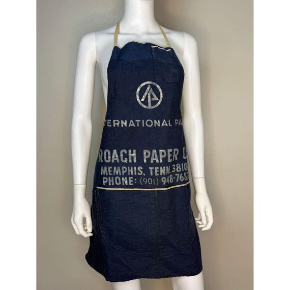 Vintage 1960s Selvage Denim Workwear Apron, International Paper