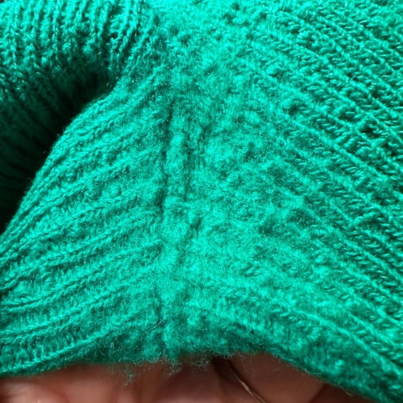 Vintage 1970s Green Knit Turtleneck Sweater Dress… - image 5