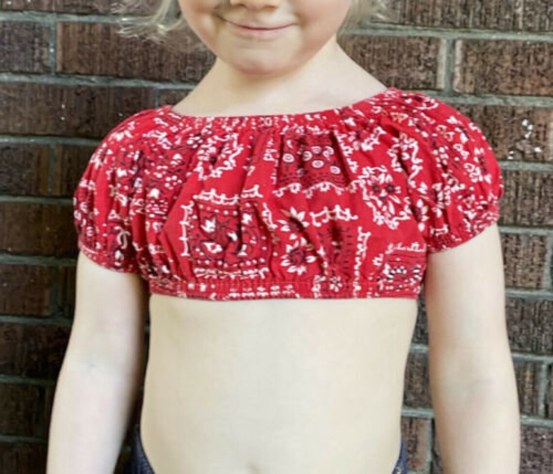 red bandana crop top