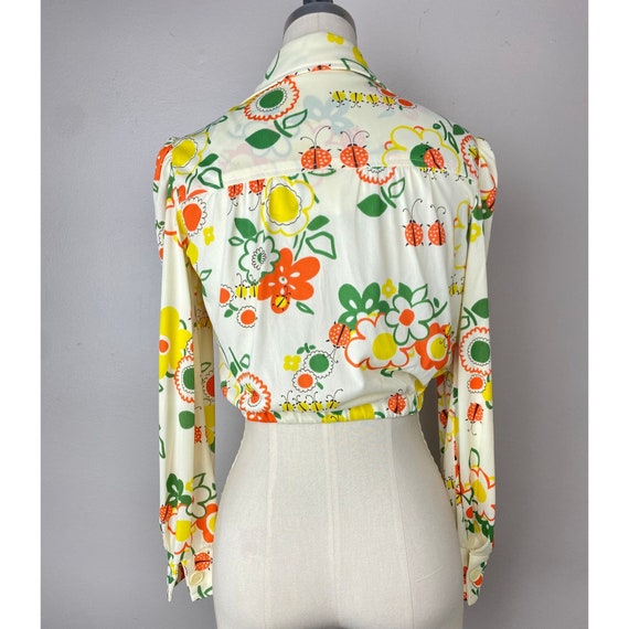 Vintage 1970s Novelty Print Halter Dress and Crop… - image 10