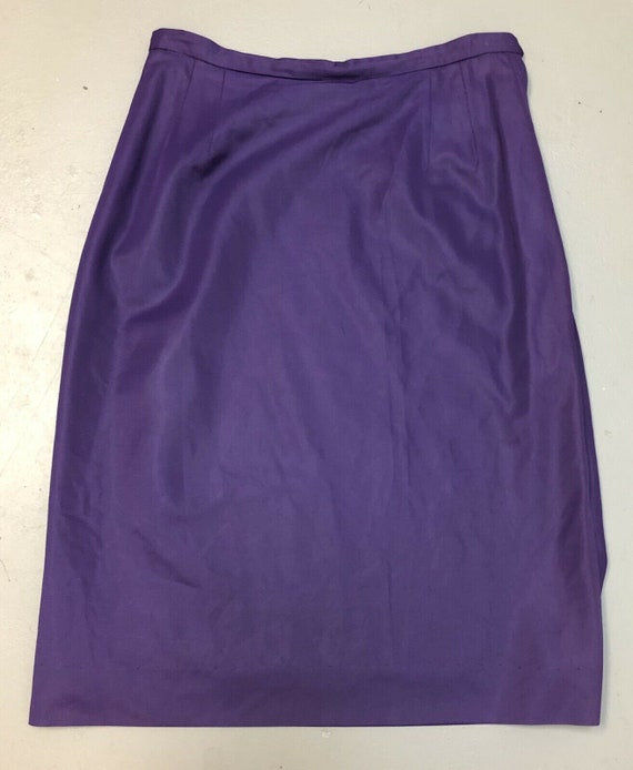 Vintage 1960s Purple Jersey Pencil Skirt by Majes… - image 6