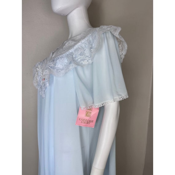 Vintage 1980s/90s Pastel Blue Nightgown, Carriage… - image 3
