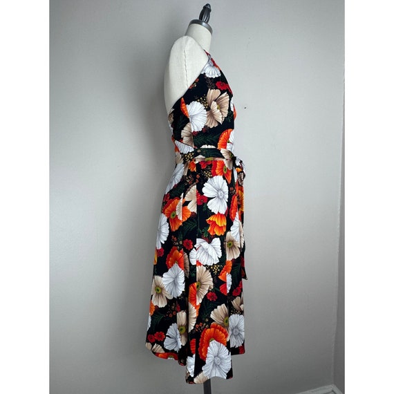 Vintage 1970s Floral Halter Wrap Dress, Handmade … - image 5