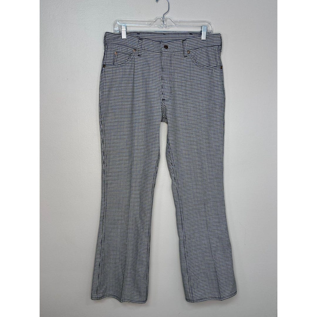Vintage 1970s Purple Houndstooth Plaid Pants by Miss Holly | L/XL