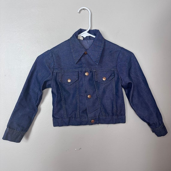 Vintage 1970s Kids Blue Jean Denim Jacket Size 6/7 - image 3