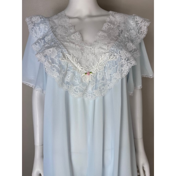 Vintage 1980s/90s Pastel Blue Nightgown, Carriage… - image 2