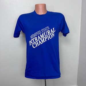 Vintage 1980s Memphis State University Intramural Champion T-Shirt, Healthknit Size Small