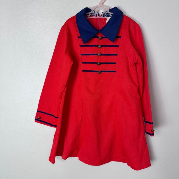 Vintage 1970s Red Majorette Style Dress, Sears Gi… - image 2