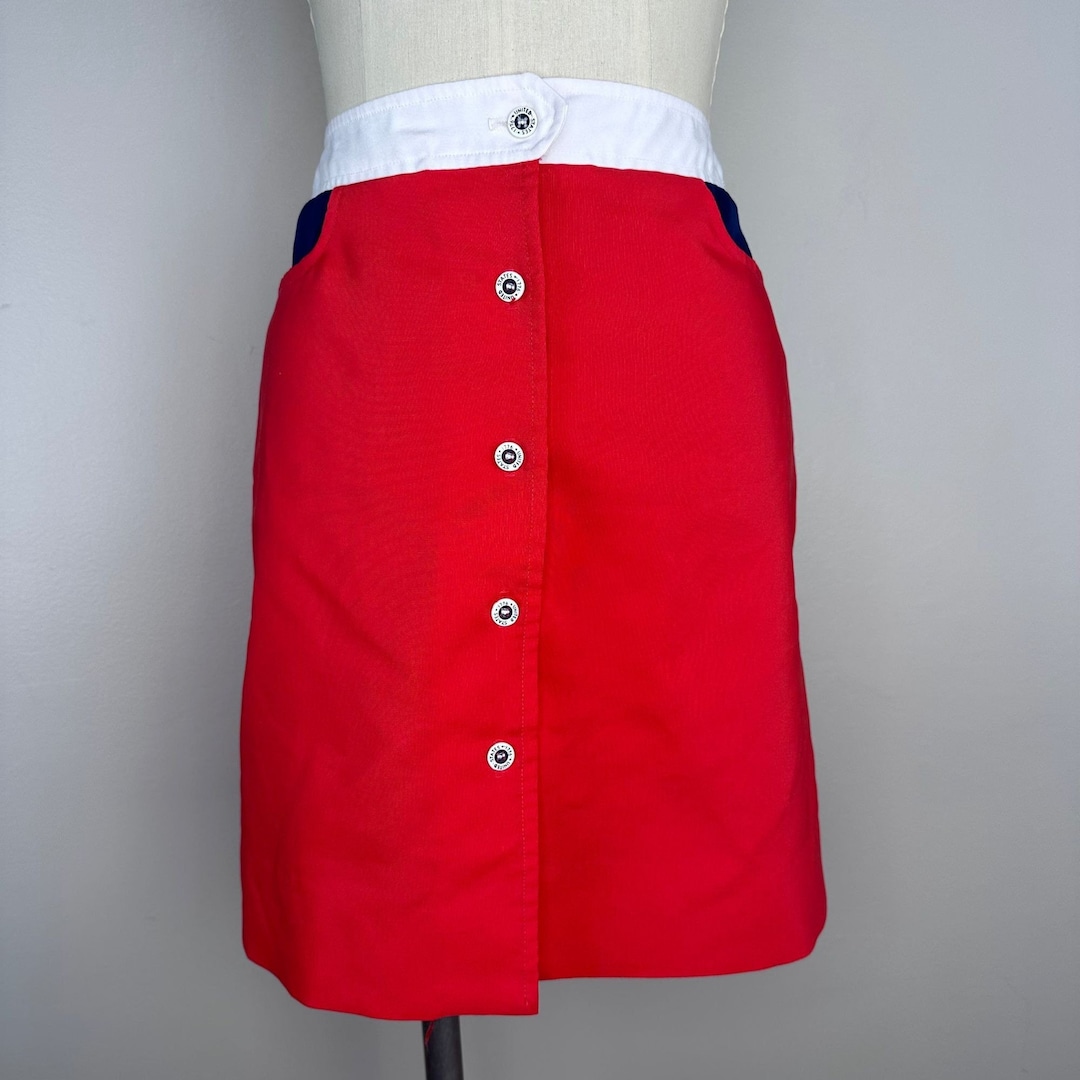 60s Blue & Red Polka Dot Skort main image 0