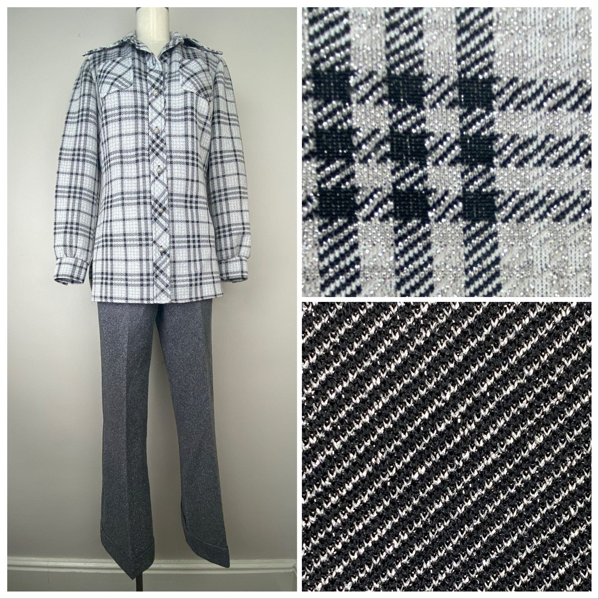 d*7様 ビンテージ　イブサンローラン　チェック柄パンツスーツ　サイズM 冬物 70s ysl suit - Etsy 日本