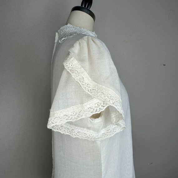 Vintage 1970s/80s Gunne Sax Sheer Off-White Blous… - image 3