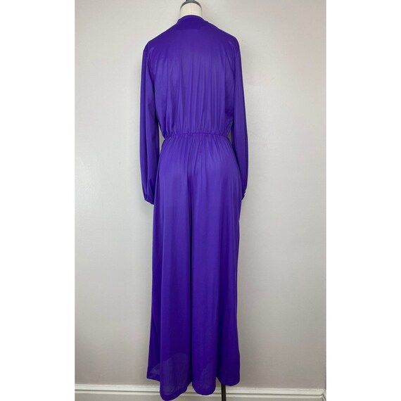 Vintage 1970s Sears Loungewear Purple Nylon Jumps… - image 6