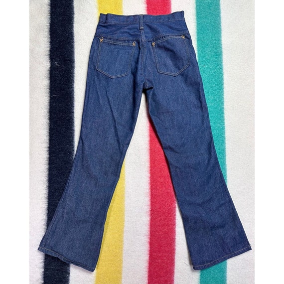 Vintage 1970s Flare Leg Blue Jeans, 26"x28" - image 3