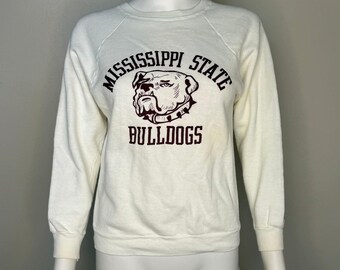Vintage 1970s Mississippi State University Bulldogs Sweatshirt, Size XS-Small