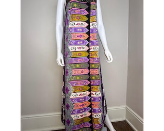 Vintage jaren 60 Loungewear-jurk met psychedelische print, Hollywood Vassarette van Munsingwear, maat Medium