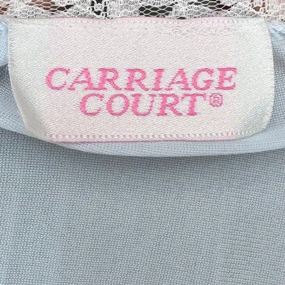 Vintage 1980s/90s Pastel Blue Nightgown, Carriage… - image 4