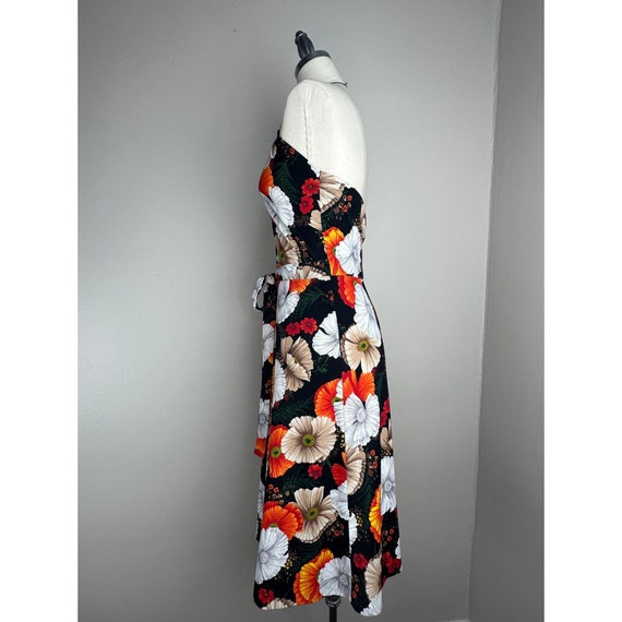 Vintage 1970s Floral Halter Wrap Dress, Handmade … - image 7